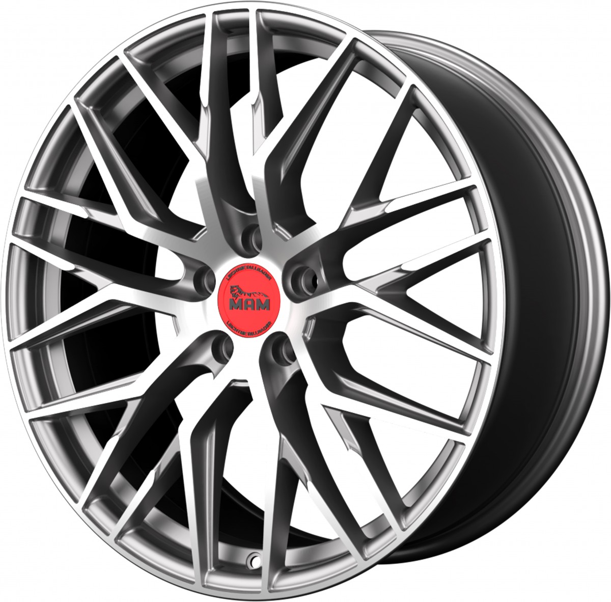 MAM RS4 Palladium Front Polish 7 5x17 ET35 LK5 112 ML66 6 Felge 