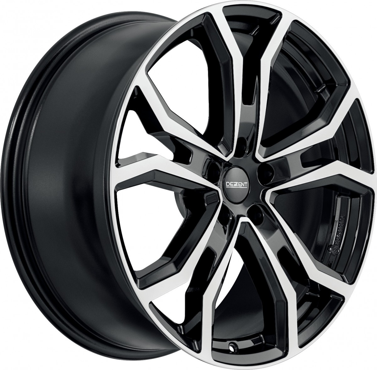 Dezent TV black/polished 6.5x16 ET47 - LK5/108 ML65.1 | Felge - Alu ...