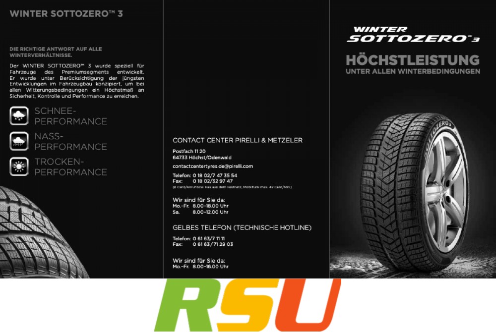 Pirelli Winter Sottozero 3 Xl 3pmsf M S Dot17 225 50r17 98 V Reifen Pkw Rsu De