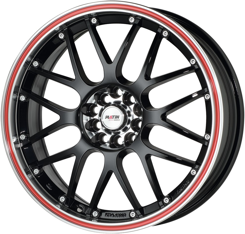 Platin P61 Black Rim Polished Red Lip 8x18 ET45 LK5 108 ML72 6 platin-p61-black-rim-polished-red-lip-8x18-et45-lk5-108-ml72-6