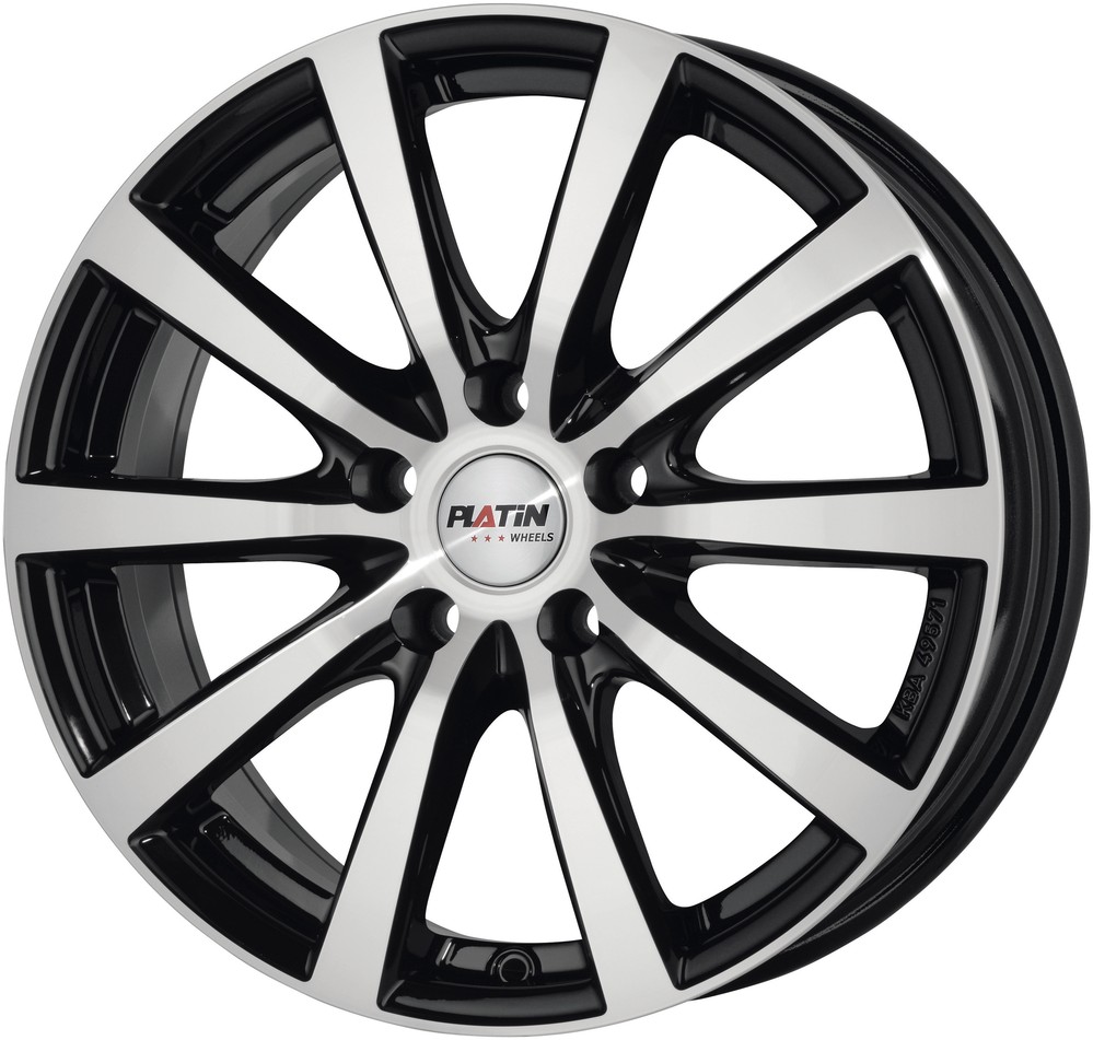 Platin P69 schwarz poliert 8x18 ET50 - LK5/120 ML65.1 | Felge - Alu ...