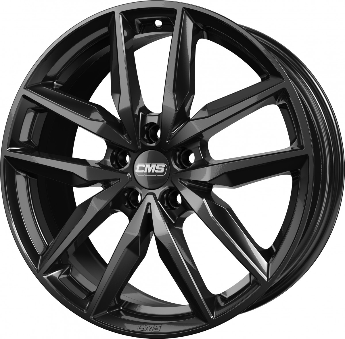 CMS C28 Complete Black Gloss 7 5x18 ET51 LK5 108 ML63 4 Felge Alu cms-c28-complete-black-gloss-7-5x18-et51-lk5-108-ml63-4-felge-alu